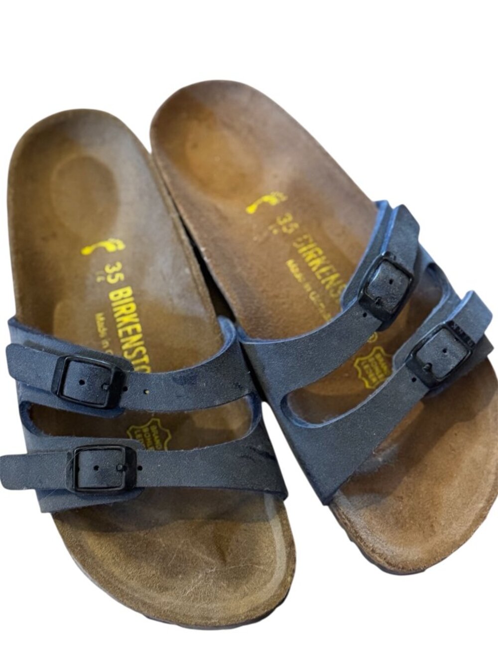 Birkenstock Arizona Navy Blue Sandals Womens EU 35 US 4 4.5 Double Strap Slide - Picture 4 of 5